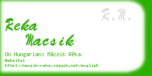 reka macsik business card